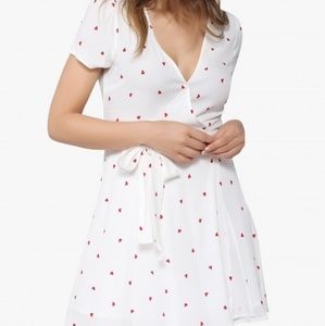 forever 21 heart print wrap dress